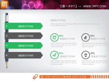 黑色与黄色搭配的PowerPoint图表